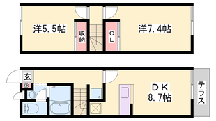 明石駅 バス15分  水谷2丁目下車：停歩4分 1階の物件間取画像